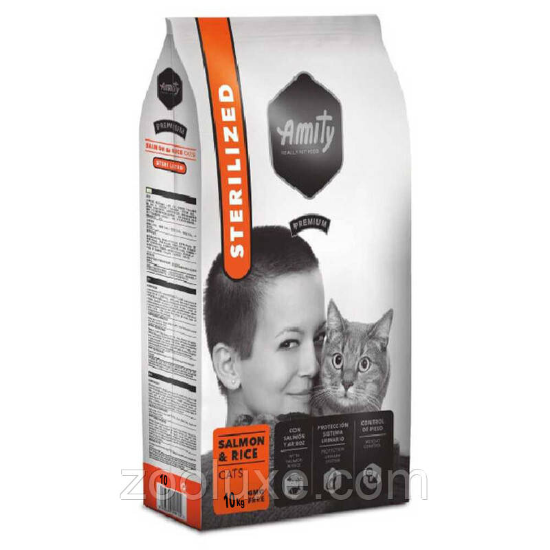 Amity Premium Cats Sterilized Salmon & Rice 1,5 кг корм для котів і кішок Аміті Стерилайзд Лосось і Рис