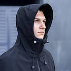 Чоловіча куртка з Soft Shell чорна з капюшоном до -0 °C демісезонна Вітровка на флісі, фото 10