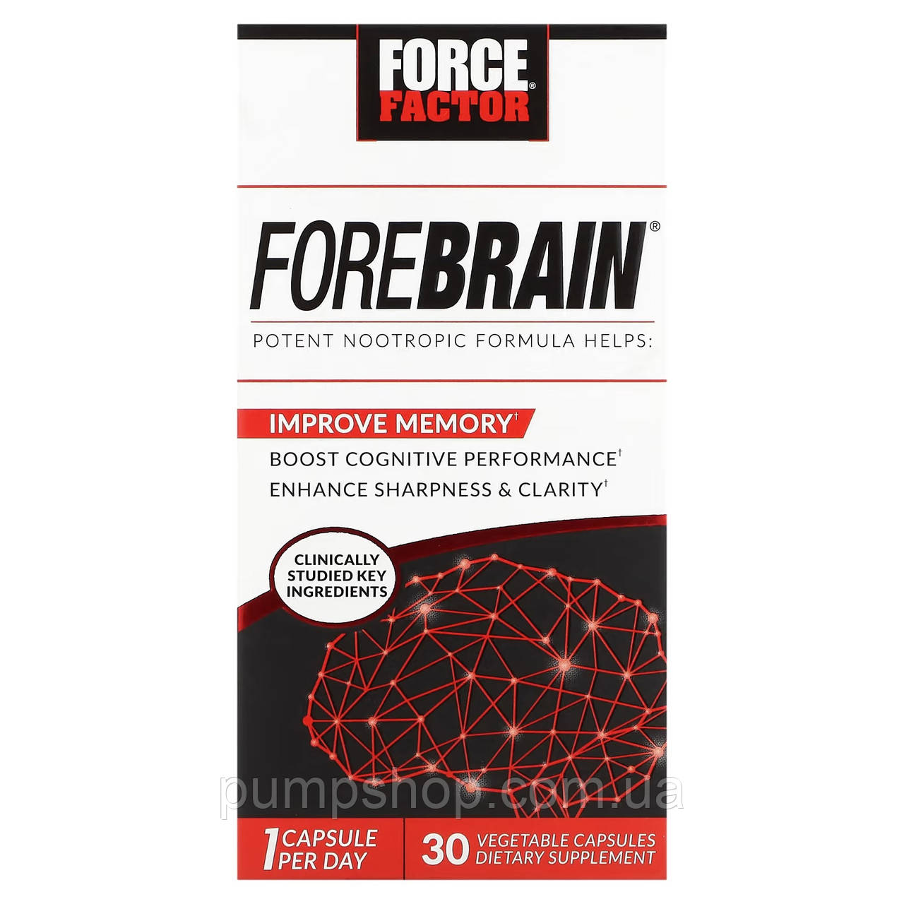 Стимулятор роботи мозку Force Factor ForeBrain 30 капс.