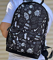 Ранець спортивний міський рюкзак з кишенями з боків портфель стильний м'яка спинка сітка плечовий