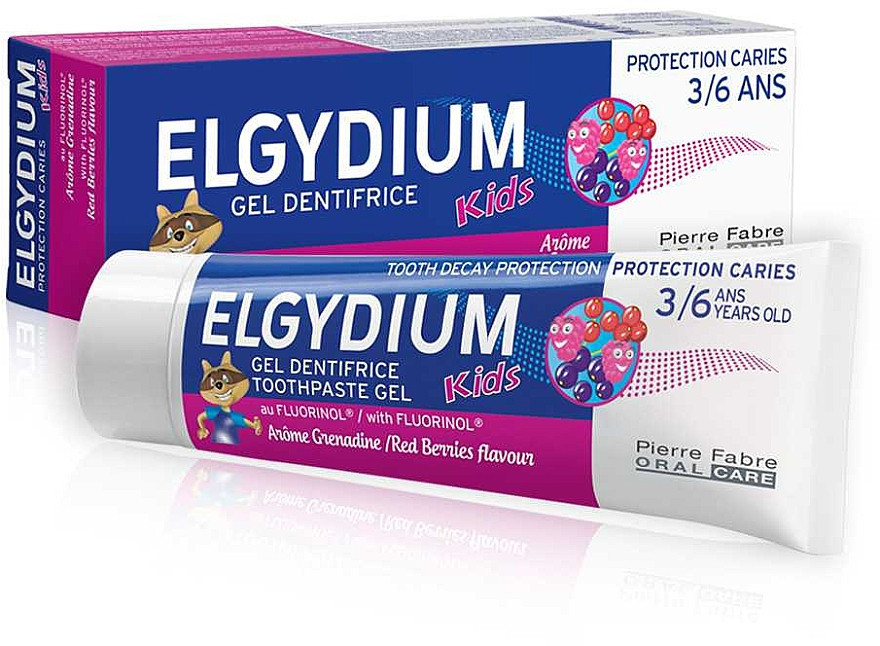 Зубна паста для дітей ELGYDIUM Kids зі смаком малини-полуниці 3-6 років 50 мл