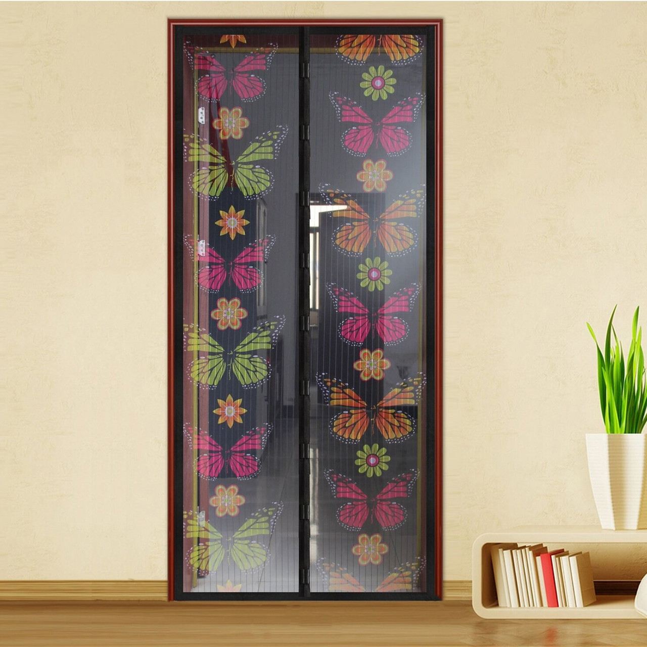 Москітна сітка на двері з метеликами на магнітах, фото 1