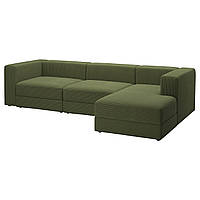 ІКЕА 4-місний модульний диван з шезлонгом JÄTTEBO, правильно, Темно-жовто-зелена самсала, 594.851.99