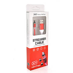 Магнітний кабель світиться USB 2.0 / Lighting, 1m, 2А, RED, OEM