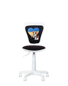 Крісло дитяче Ministyle GTS white сидіння тканина Alba 04 принт TA 13 (Новий Стиль ТМ)