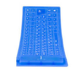 Bluetooth клавіатура гумова гнучка 85KB клавіш, USB, (Eng / Pyc), Blue / White, Blister-Box