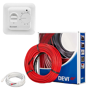 Тепла підлога DEVIflex 18T (9,2 м2). Кабель DTIP-18 (1340Вт-74м) з терморегулятором RTC 70.26, фото 1