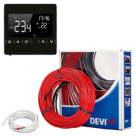 Тепла підлога DEVIflex 18T (1,0 м2). Кабель DTIP-18 (130Вт-7м) з терморегулятором Ecoset 1822