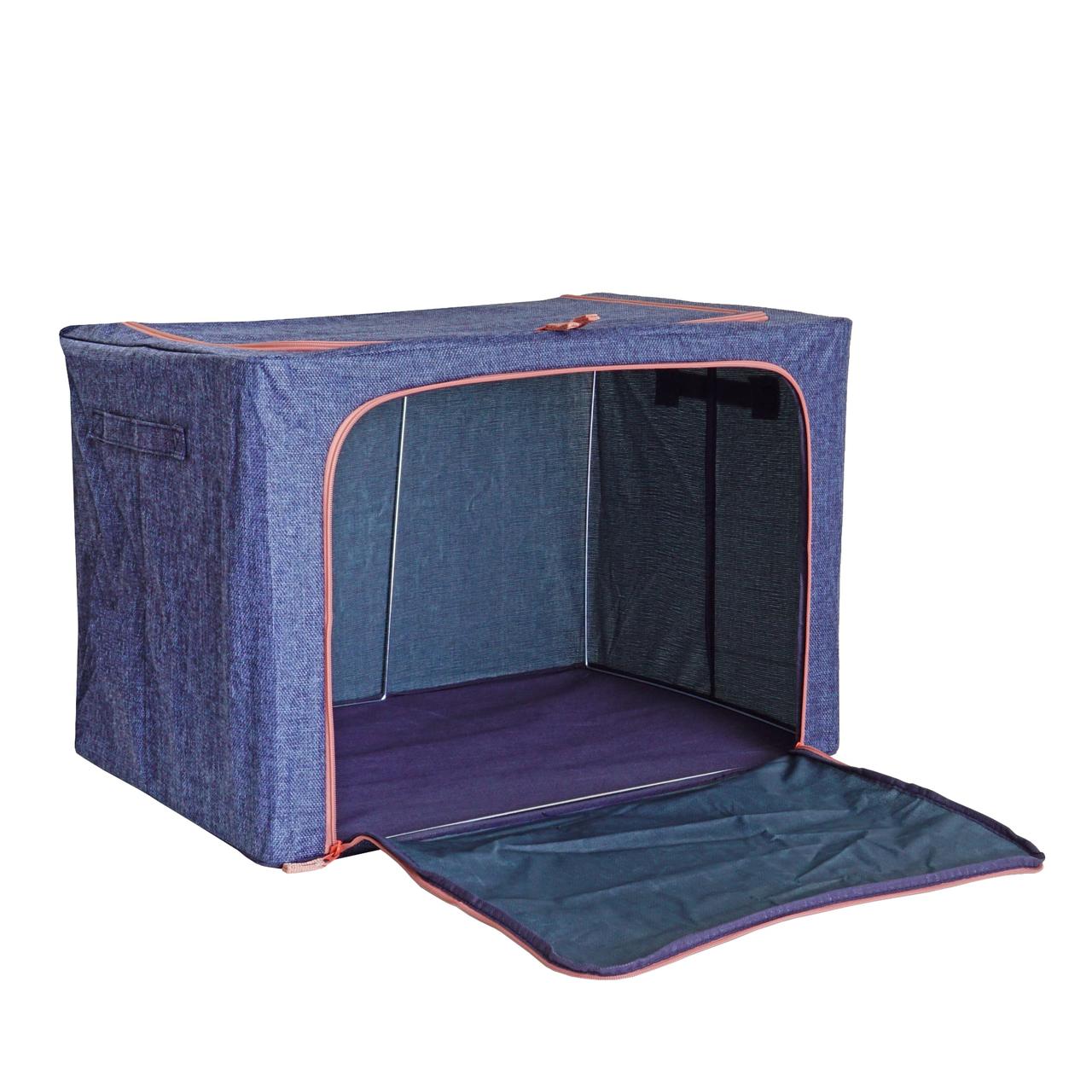 Коробка-органайзер тканинний для зберігання із застібкою та ручками Supretto 100 л, фото 1