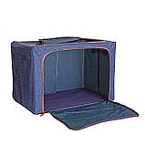 Коробка-органайзер тканинний для зберігання із застібкою та ручками Supretto 100 л, фото 4