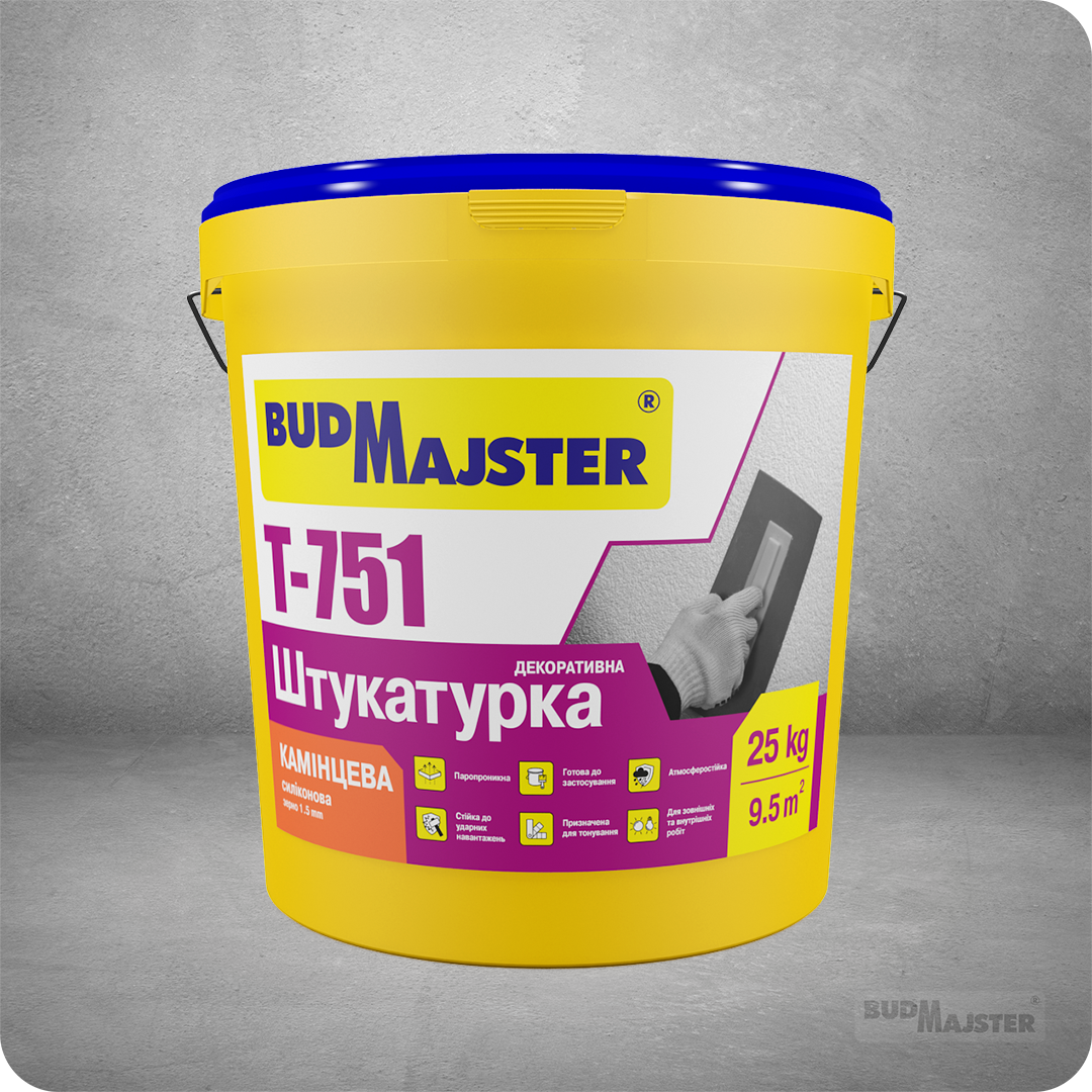 Штукатурка "BUDMAJSTER" Баранець силіконовий, зерно 1.5 мм 25кг