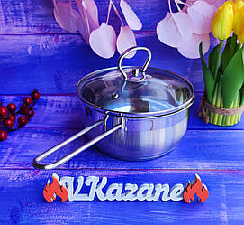 Сотейник ківш із неіржавкої сталі з кришкою 1.4 л Maestro MR-3508-16S Ківш неіржавка індукційне дно