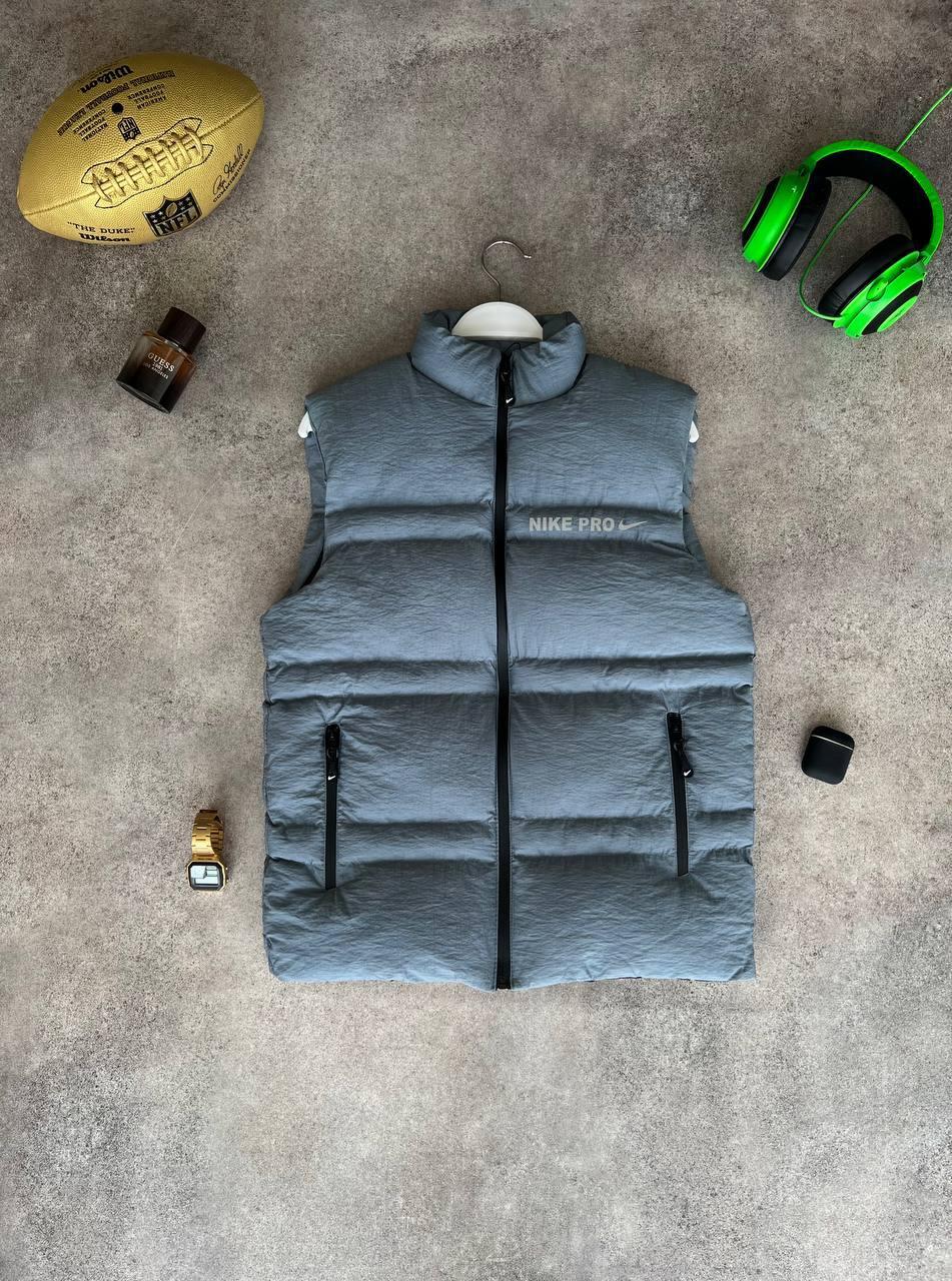 Чоловіча жилетка Nike блакитна без капюшона Осіння Безрукавка Найк демісезонна