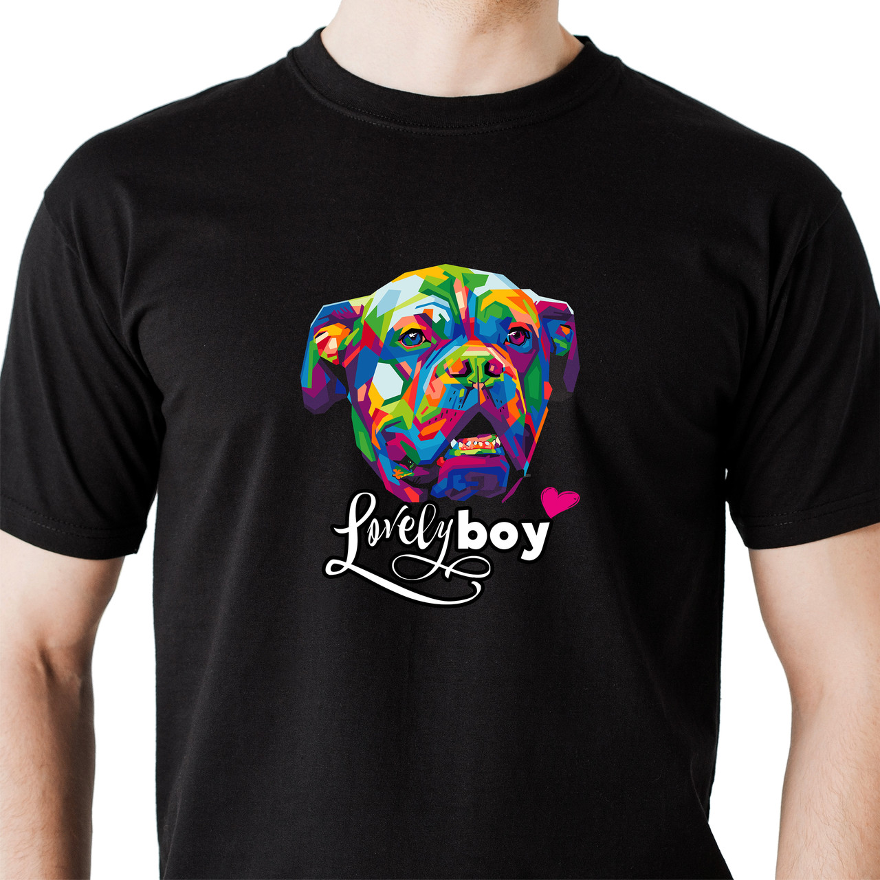 Чоловіча футболка чорна 100% бавовняна з принтом Pitbull р. S, M, L, XL, 2XL / Молодіжні футболки з принтами