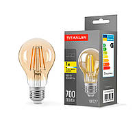 LED лампа TITANUM Filament A60 7W E27 2200K бронза TLFA6007272A 25521