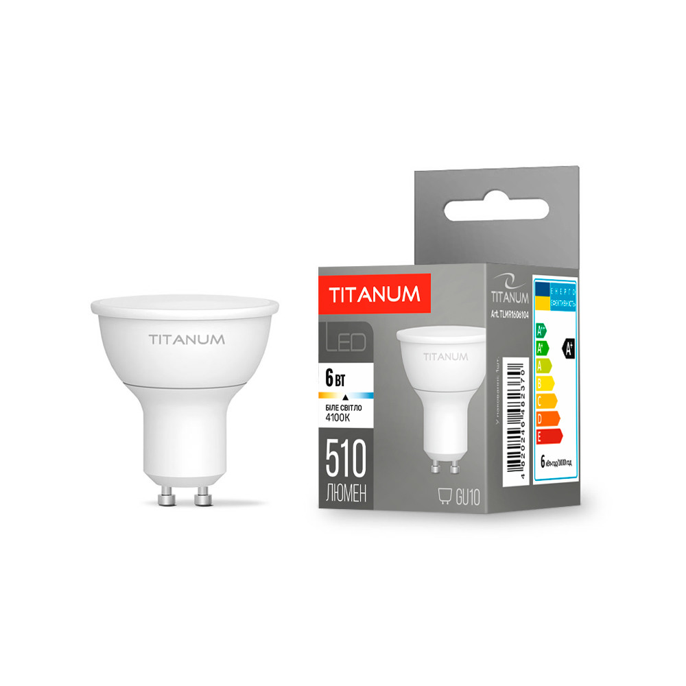 LED лампа Titanum MR16 6W GU10 4100K TLMR1606104 27006