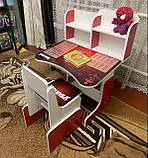 Дитяча парта растишка від виробника Парта зі стільчиком Людина павук Парти шкільні та дитячі, фото 9
