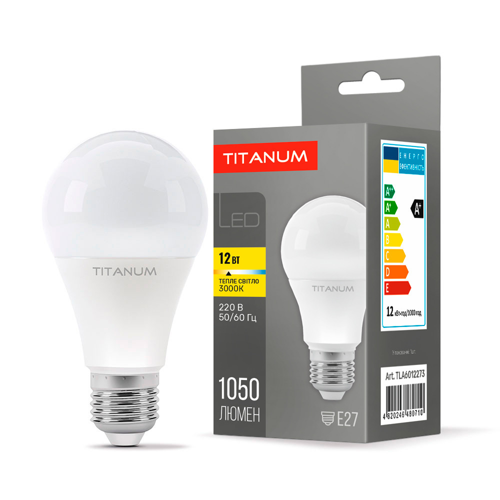 LED лампа Titanum A60 12W E27 3000K TLA6012273 26455