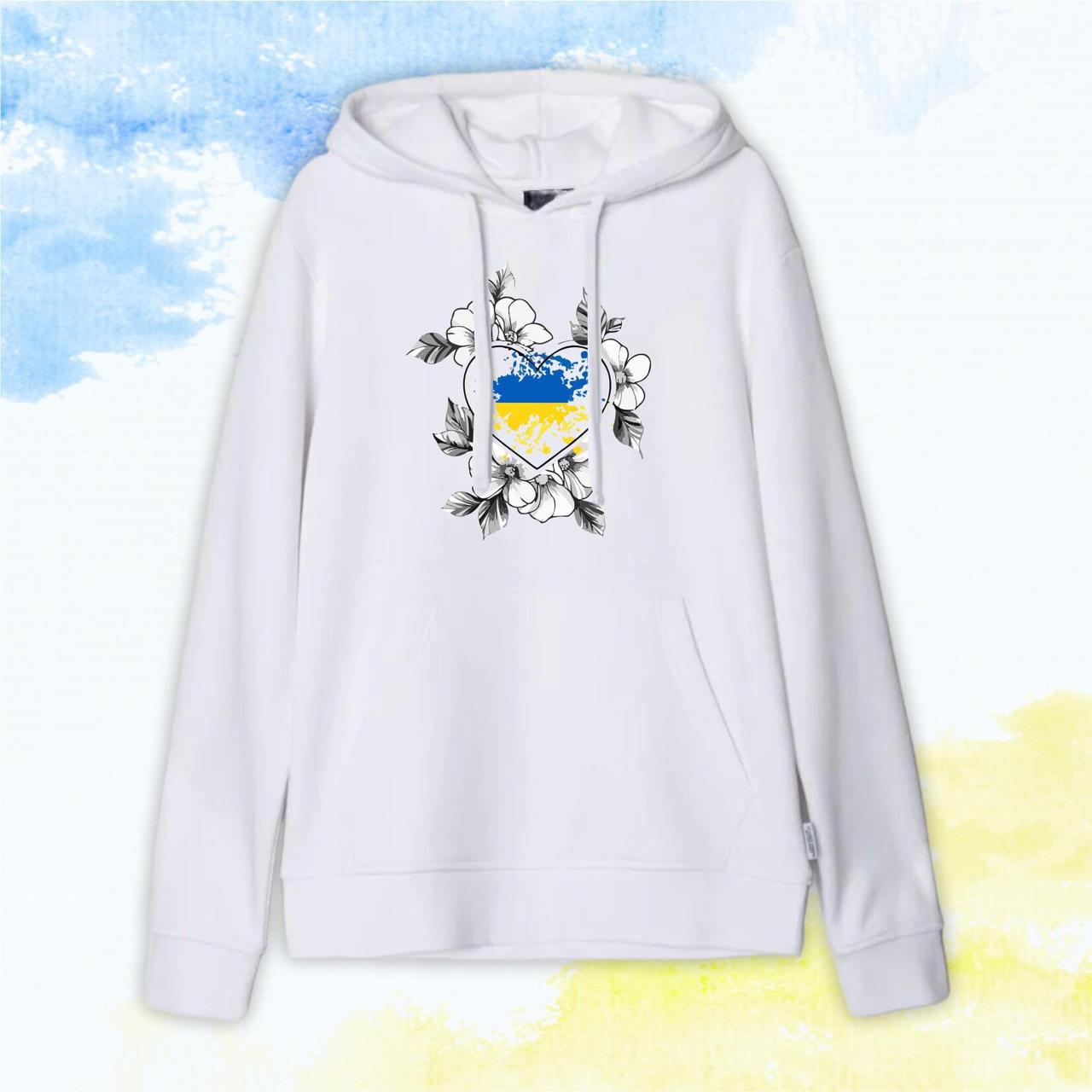 Худи "Украинская символика" Квитки - Белый - XS