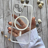 Чехол на iPhone 14 White с MagSafe / Силиконовый для Айфон 14 Белый