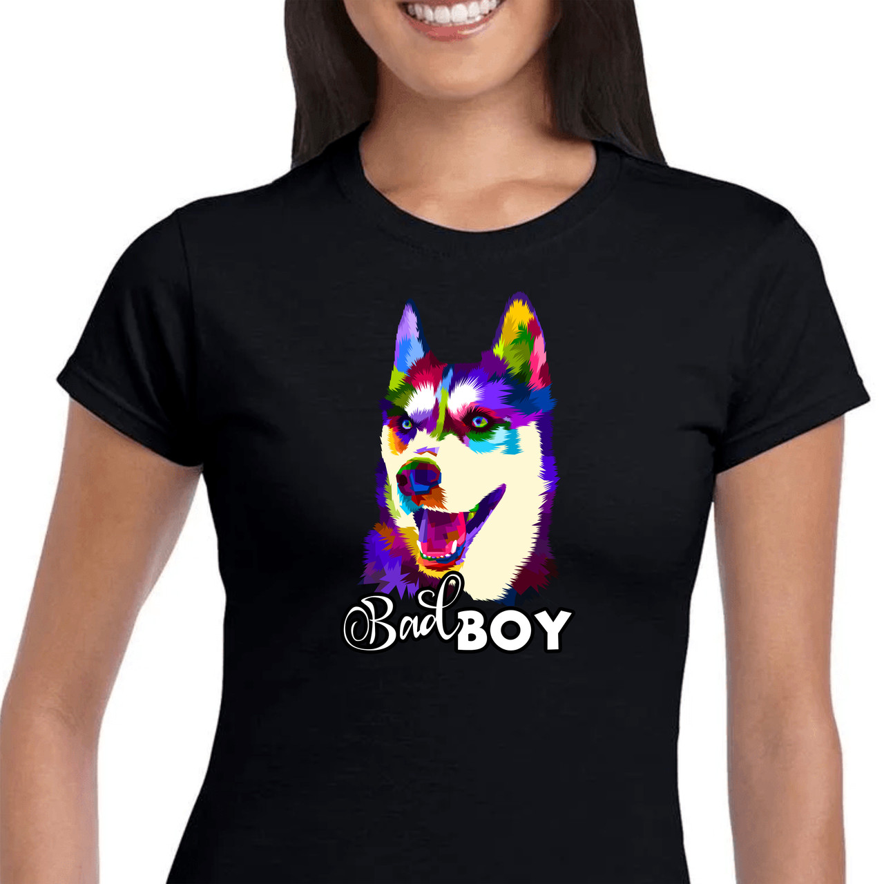 Футболка жіноча чорна "Husky!", фото 1