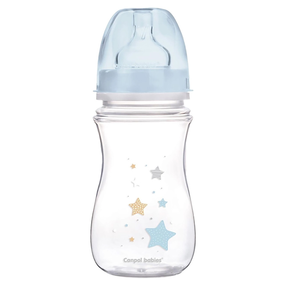 Пляшка антиколікова сині зірки 240 мл Canpol Babies Easystart Newborn baby (5901691813151)
