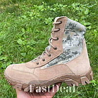 Демісезонні Берці полегшені замшеві чоловічі військові, Тактична шкіряне армійське взуття не промокає