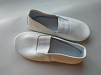 Чешки кожаные детские белые 20-23 см на размер обуви 31-36 20.5
