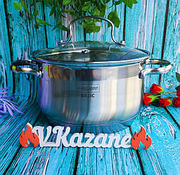 Каструля 2.1 л із неіржавкої сталі Maestro MR-3512-16 Індукційна з неіржавкої сталі термоакумулювальне дно