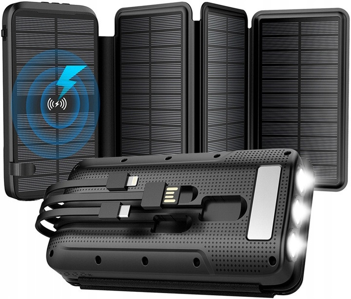 Портативний зарядний пристрій 2-Power POWERBANK SOLAR 30000 22,5W, 5xUSB