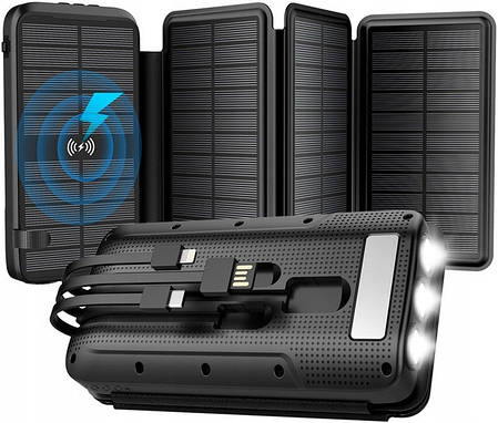 Портативний зарядний пристрій 2-Power POWERBANK SOLAR 30000 22,5W, 5xUSB, фото 1