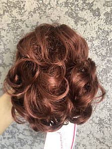 Шинйон штучний на крабі кудрявий короткий колір мідно-рудий