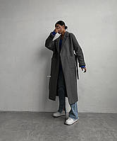 Длинное пальто оверсайз с карманами