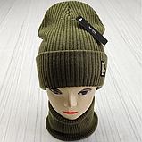М 91095 Комплект для хлопчика шапка  "LA" і снуд, різні кольори, фото 3