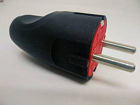 Вилка Neomax пряма із заземленням чорна