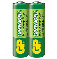 Батарейка солевая GP 15G-S2 Greencell R6 AA пальчиковая (трей)