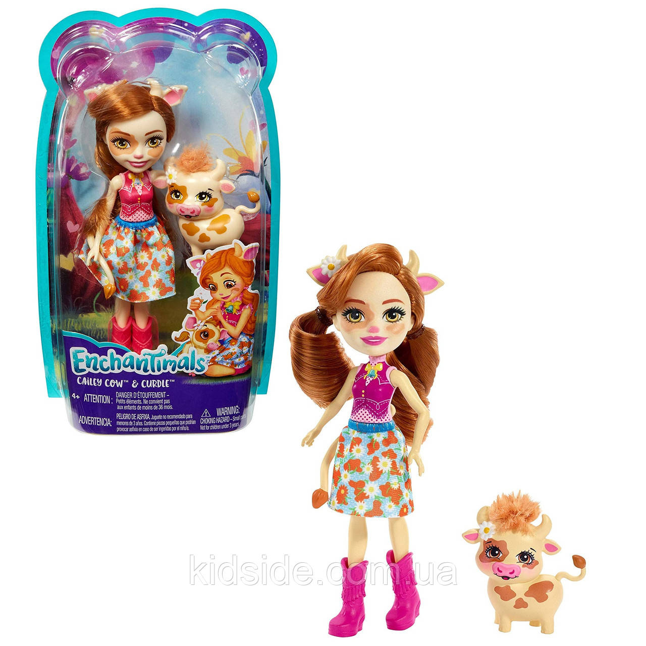 Enchantimals FXM77 Лялька Корівка Кейлі з вихованцем