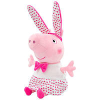 М'яка іграшка Свинка Пеппа (Peppa Pig) у сукні з сердечками 25 см з ніжками