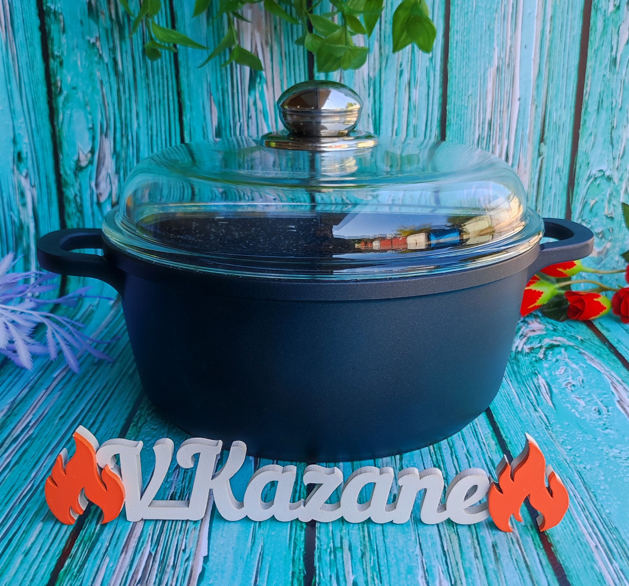 Каструля казан з антипригарним Greblon Ceram покриттям 2 л 20 см Maestro MR-4620C Індукційний казан, фото 1