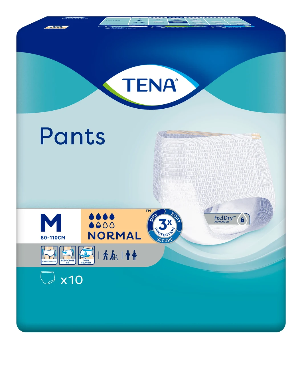 Подгузники-трусики для взрослых TENA Pants Normal Medium №10 (80-110 см) - фото 1 - id-p1889626760