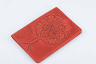 Обложка для паспорта, обложка из натуральной кожи с тиснением "Дерево"