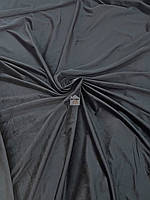 Велюровая ткань для штор, бархат однотонный велюр шторная ткань Черный