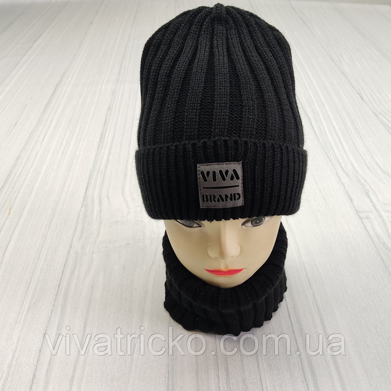 М 91084 Комплект для хлопчика шапка на флісі "VIVA BRAND" і снуд, от 3-15 років різні кольори