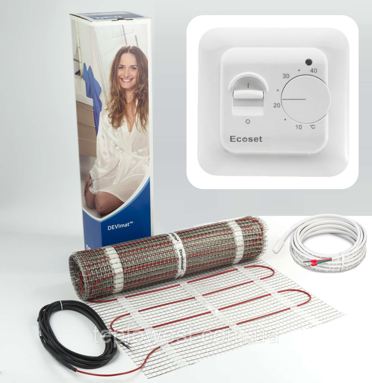 Тепла підлога DEVIcomfort (8,0 м2). Двожильний мат DTIR-150 з терморегулятором RTC 70.26