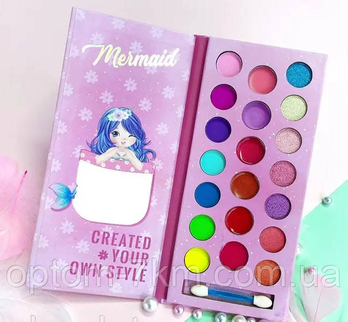 Детская палетка теней и блесков для губ Mermaid Create your own style N69 F - фото 2 - id-p1938402230