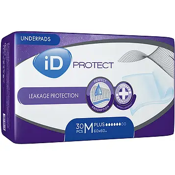 Пелюшки вбираючі iD Protect Plus (60х60 см) 30 шт. Для людей з чутливою шкірою