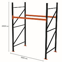 Стелаж паллетный 250х180х110 см Черный 2 уровня хранения 4 паллетоместа SM-Pro