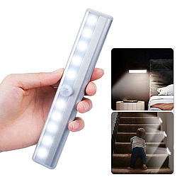 Світлодіодний світильник Motion Brite, 10 LED з датчиком руху, на батарейках / Бездротовий світильник