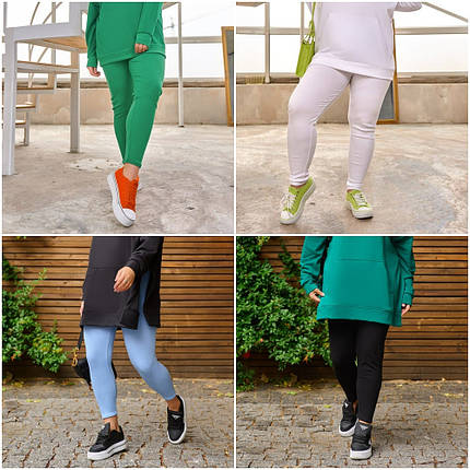 Жіночі дуже зручні лосини з трикотажу розміри норма й батал, фото 1