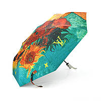 Парасоля жіноча автоматична, D-100см, захист від сонця, UV (99%), захист від дощу, каркас - Al+Fe, Соняшники